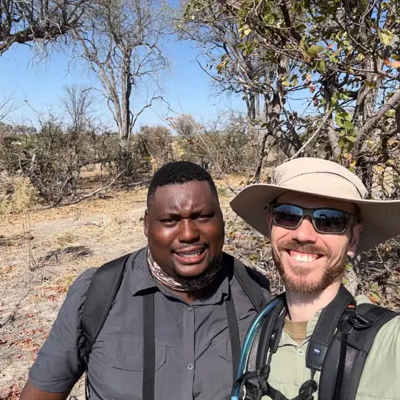 Guide and guest on a bush walk